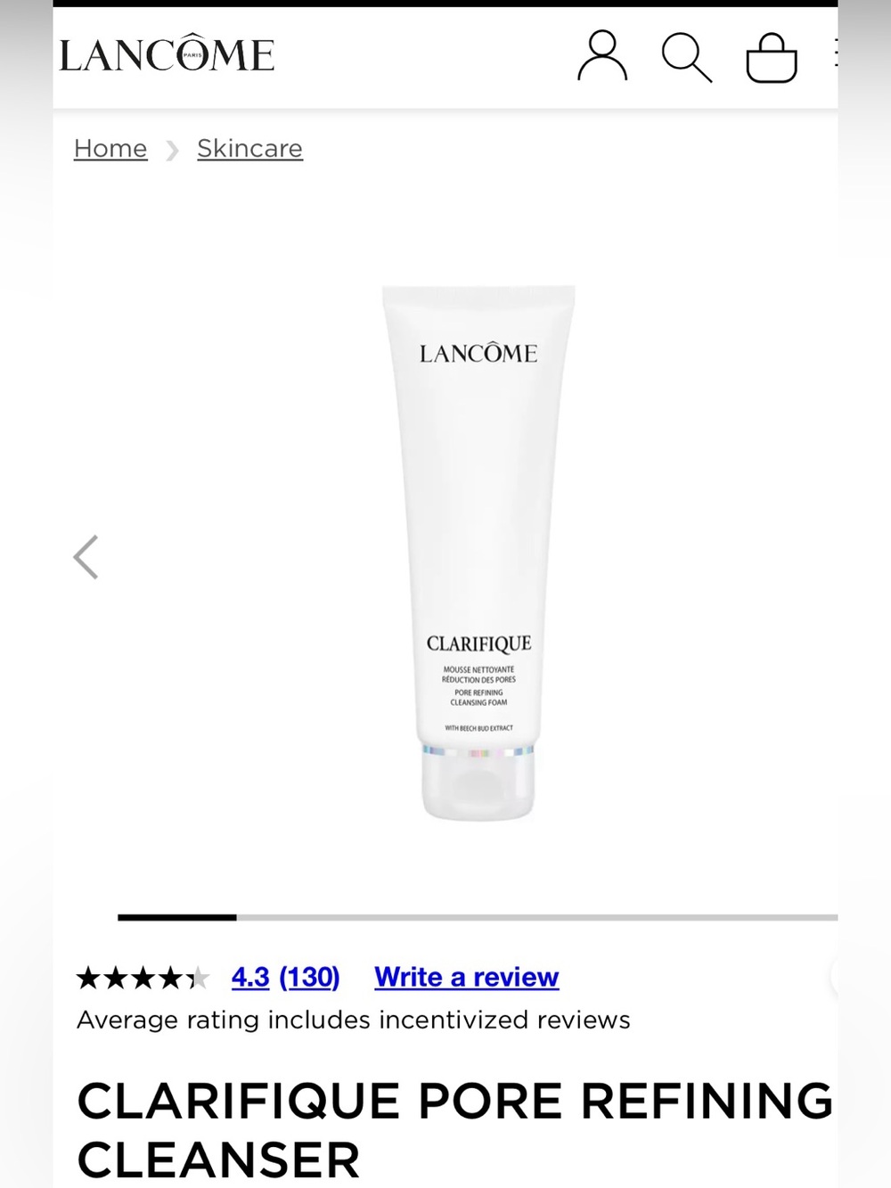 Lancome Clarifique Pore Refining Cleansing Foam 125ml/4.2oz